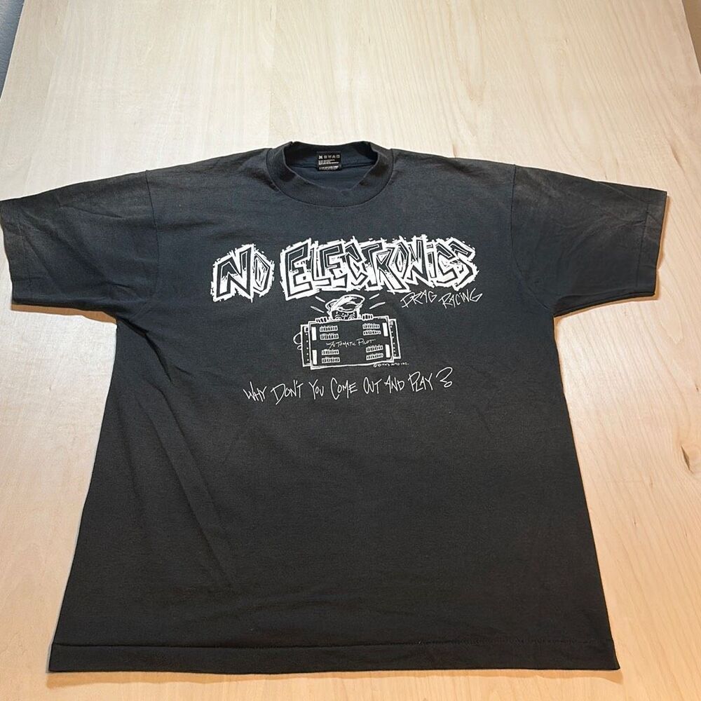 Vintage 90s No Electronics Drag Racing Why don’t you come out and play? T shirt